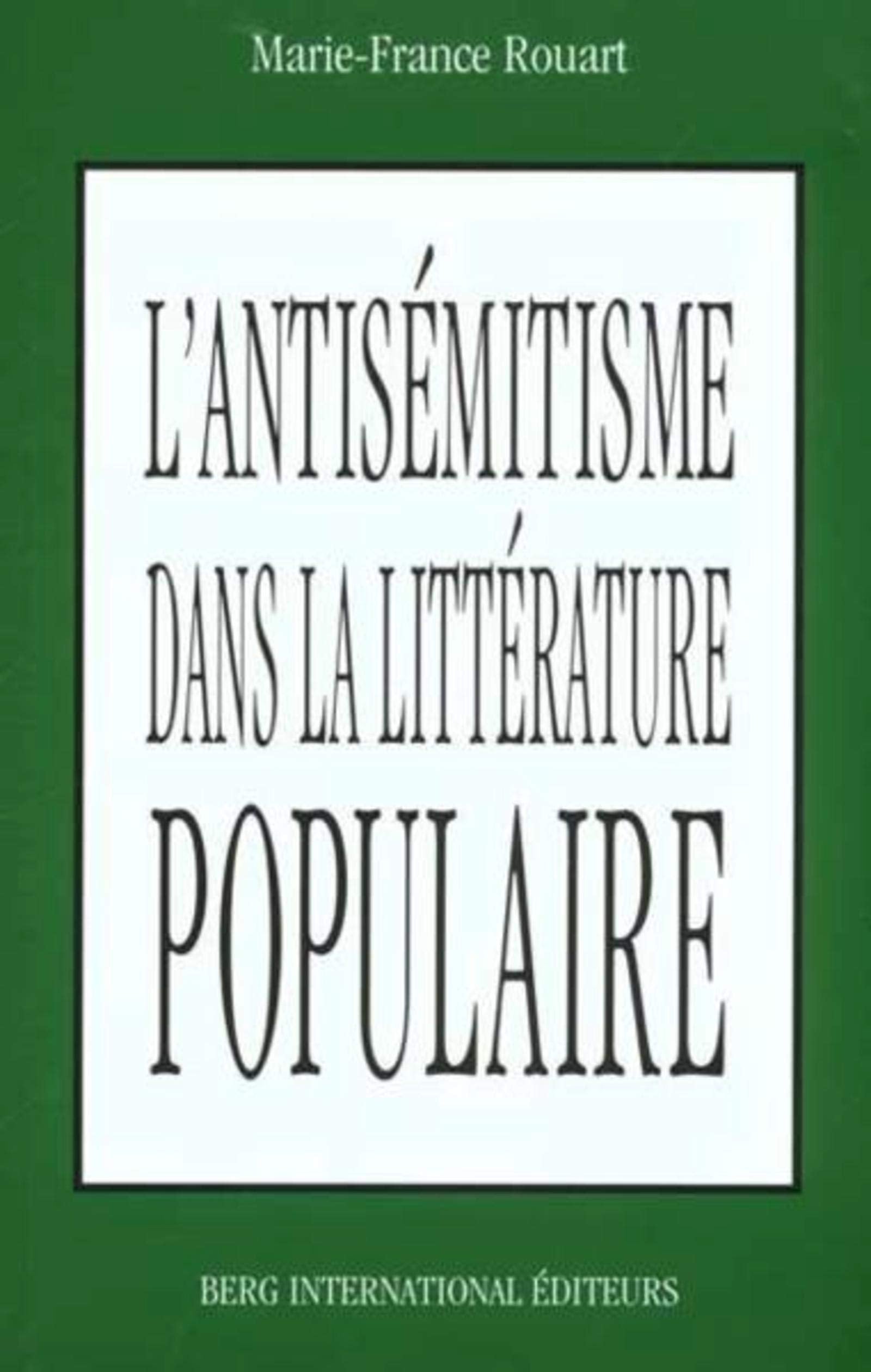 L'Antisémitisme dans la littérature populaire Books