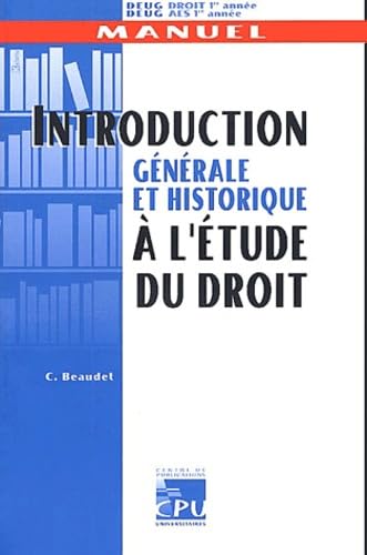 Introduction générale et historique à l'étude du droit Books