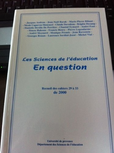 Les sciences de l'éducation en question book