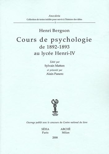 Cours de psychologie de 1892-1893 au lycée Henri-IV book