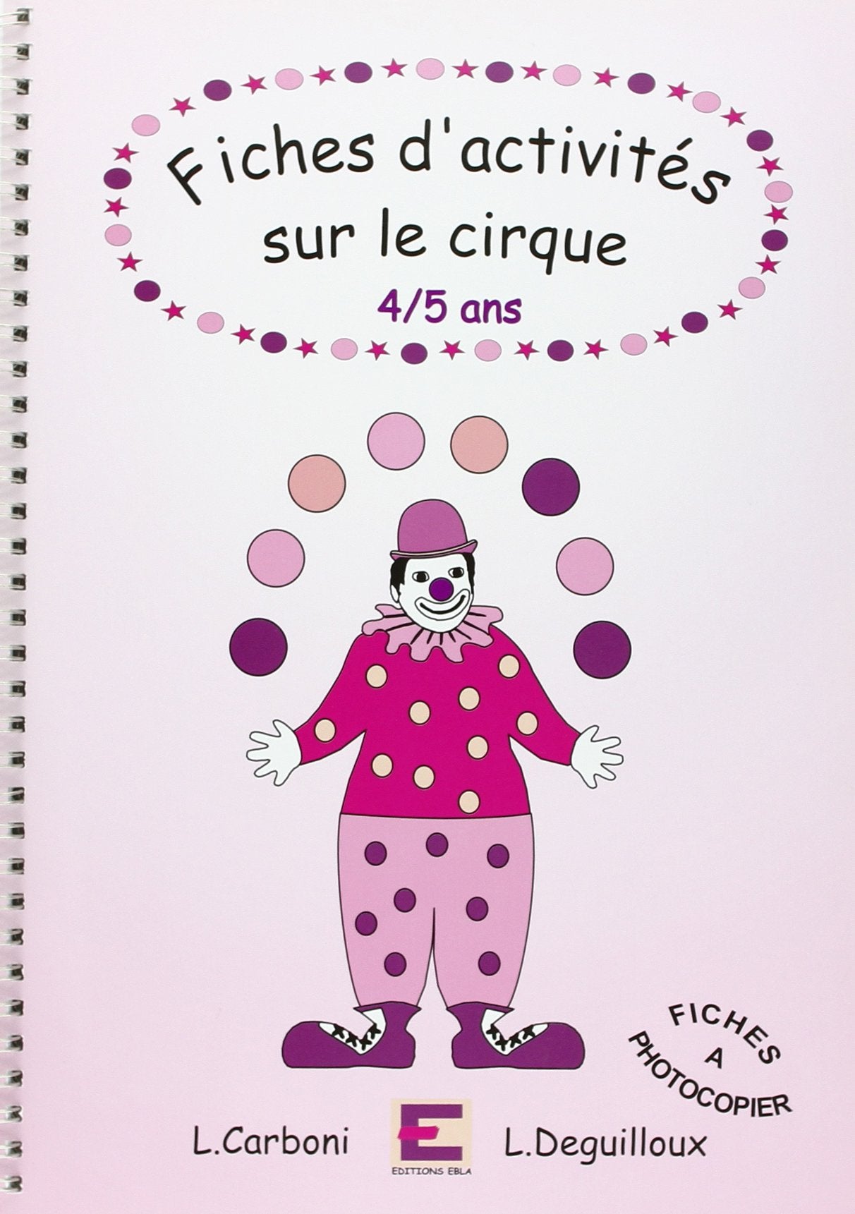 Fiches d'activités sur le Cirque 4-5 ans book
