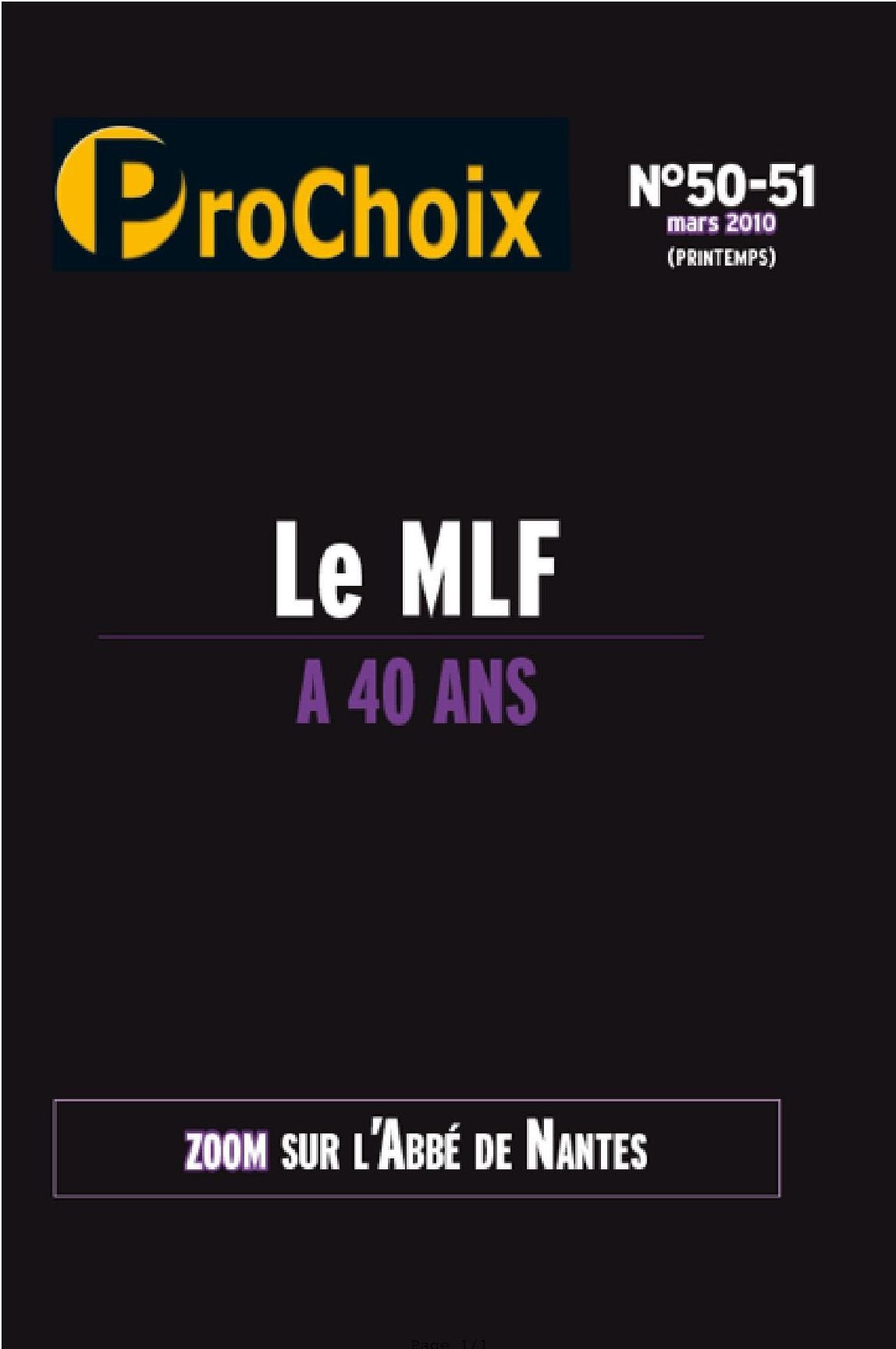 Prochoix n 50-51 : le mlf a 40 ans book