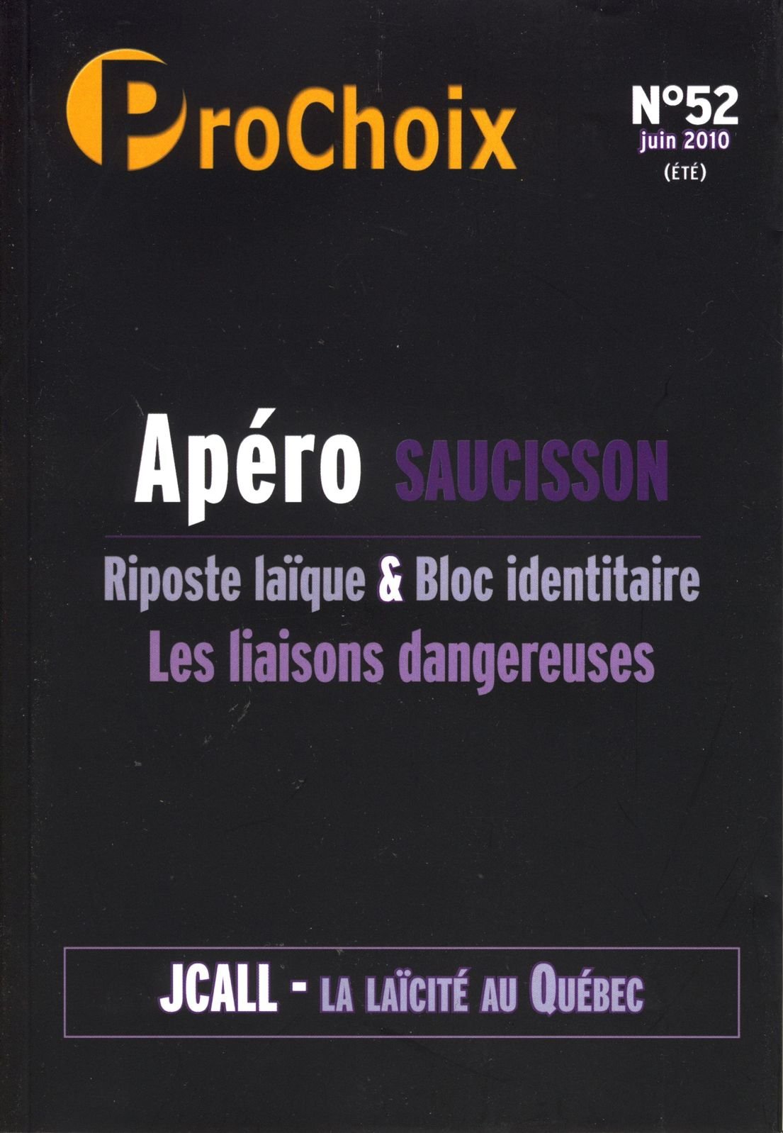 ProChoix, N° 52, Juin 2010 : Apéro Saucisson book