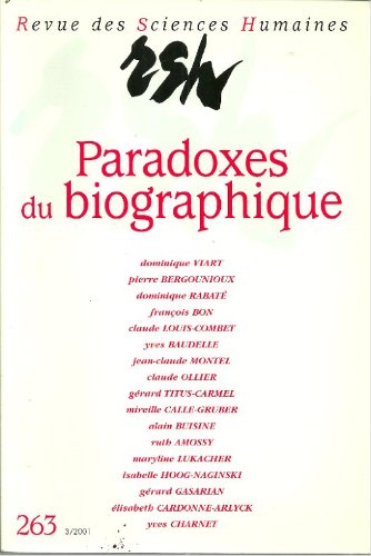 Revue des Sciences Humaines, N 263/Juillet - Septembre 2001 book