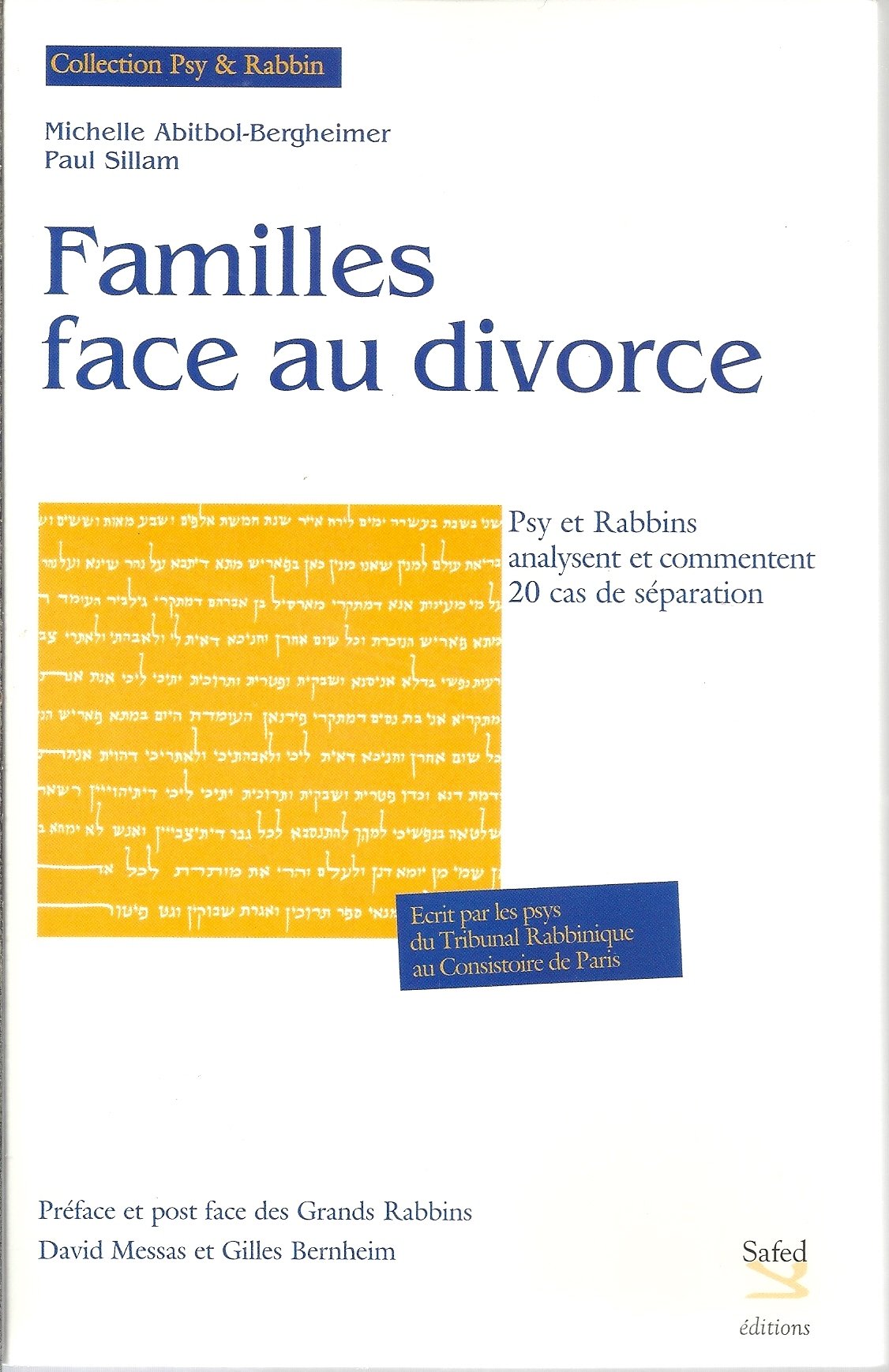Familles face au divorce : Psy et Rabbins analysent et commentent 20 cas de séparation book