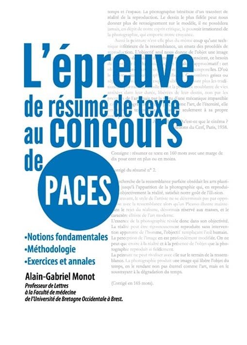 L'épreuve de résumé de texte au concours de PACES book