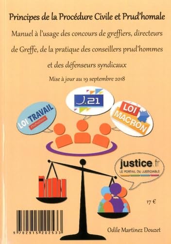 Principes de la procédure civile et prud'homale: Manuel à l'usage des concours de greffiers, des directeurs de greffe, de la pratique des conseillers prud'hommes et des défenseurs syndicaux Books