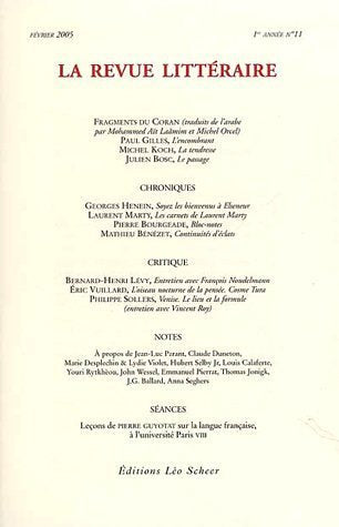La Revue Littéraire, N°11, février 2005 book