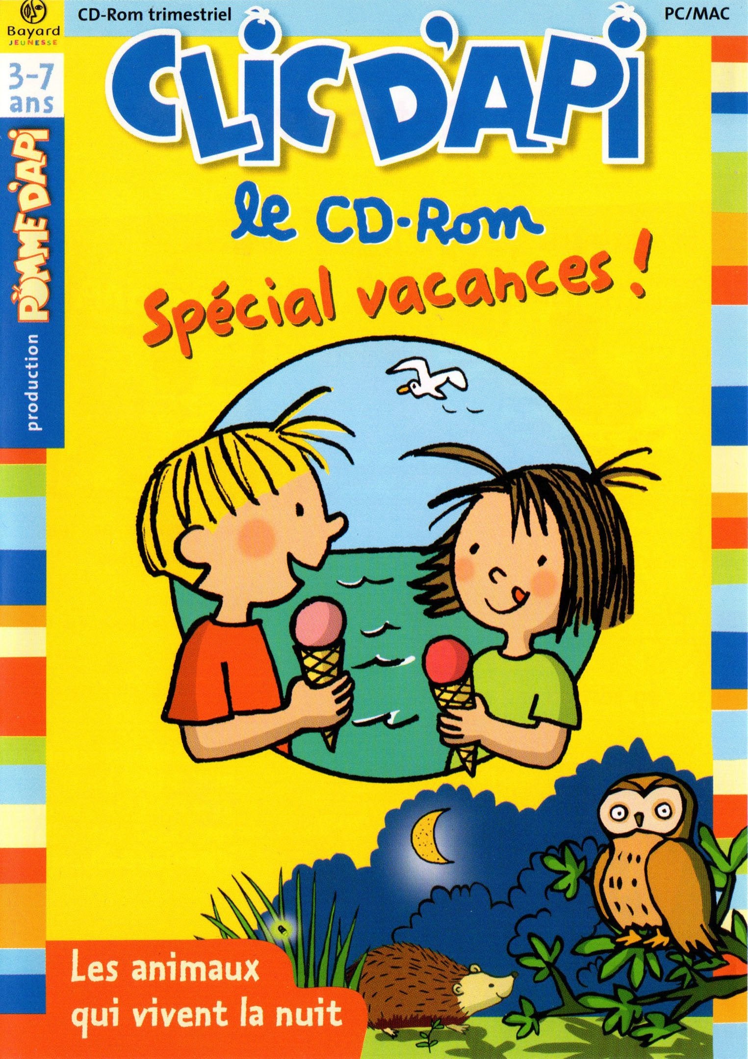 CLIC D'API le CD-ROM spécial vacances - les animaux qui vivent la nuit- software