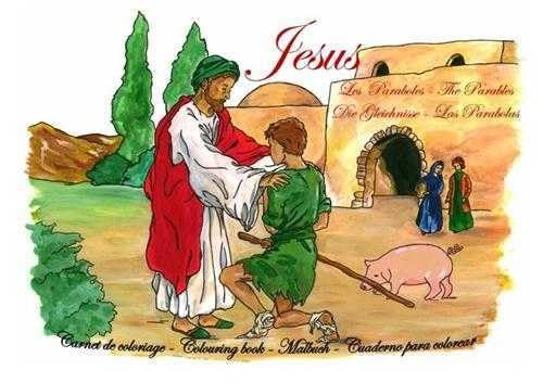 Jésus, Les Paraboles : Carnet de coloriage, Edition en français-anglais-allemand-espagnol book