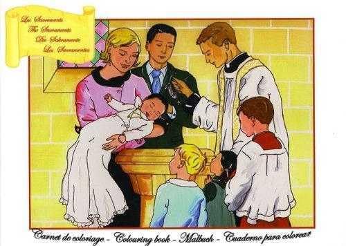 Carnet de coloriage : Les Sacrements : Edition quadrilingue français-anglais-allemand-espagnol Books