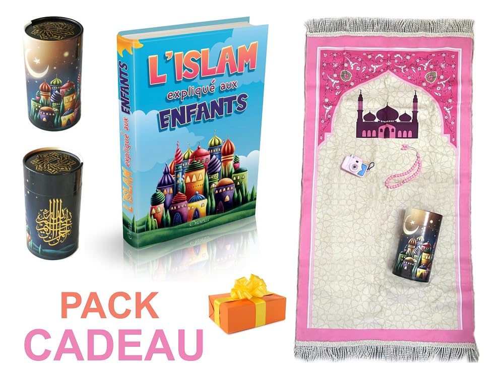 Pack Cadeau : L'islam expliqué aux enfants (Livre cartonné) - Boite tirelire avec tapis, chapelet, etc. (Version fille musulmane) - Idéal cadeaux pour enfant musulman book