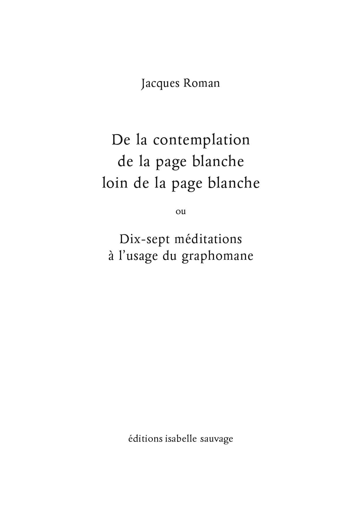 De la contemplation de la page blanche loin de la page blanche book