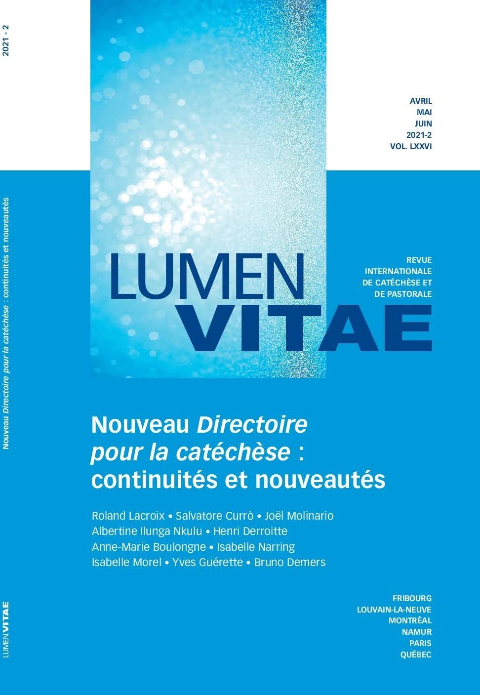 Directoire pour la catéchèse : continuités et nouveautés, Lumen Vitae 2021-2, vol LXXVII book