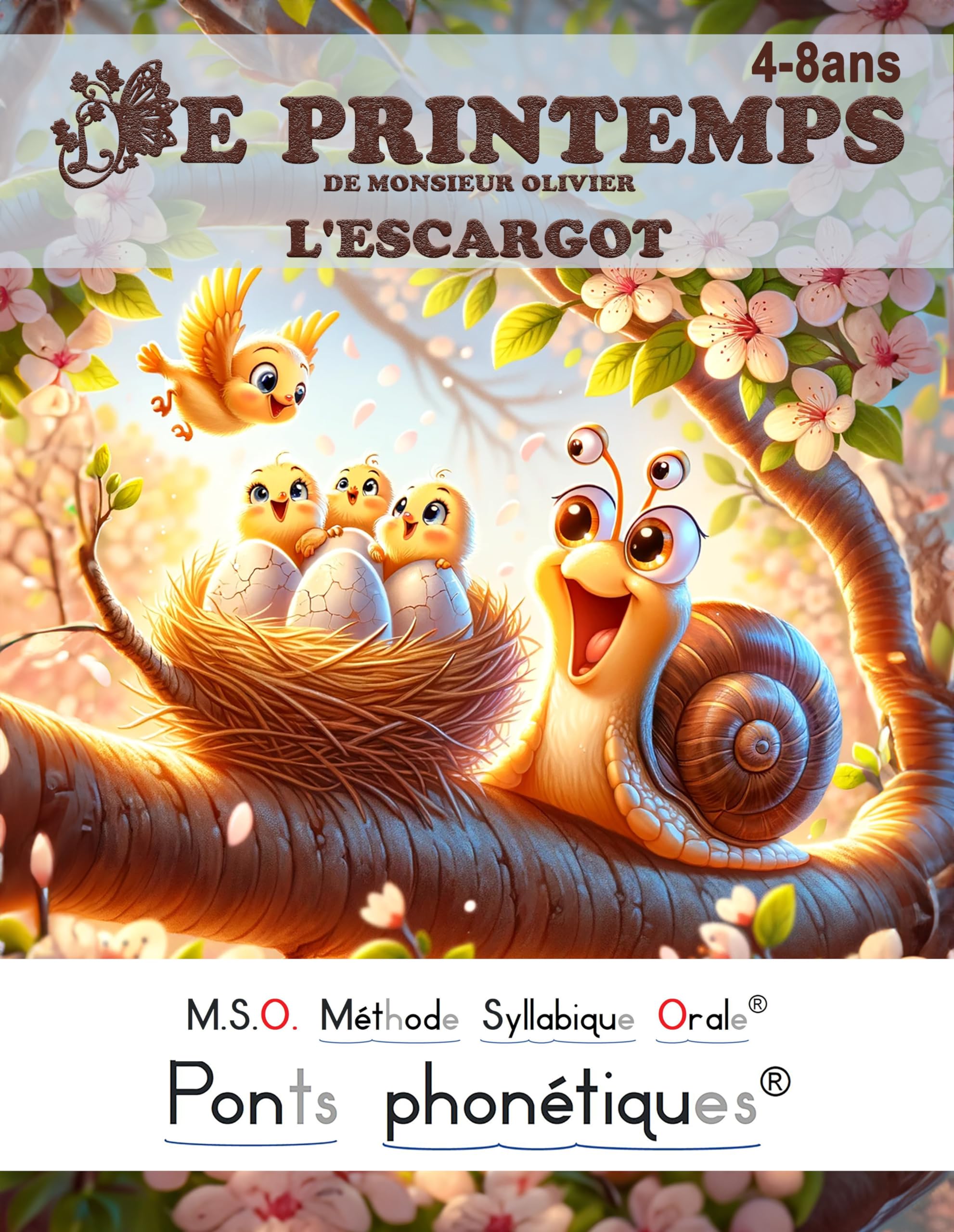 LE PRINTEMPS DE MONSIEUR OLIVIER L'ESCARGOT M.S.O. Méthode Syllabique Orale avec ponts phonétiques DYS 4-8ans: Une Lecture Amusante pour Lecteurs ... pour Faciliter la lecture des DYSLEXIQUES book
