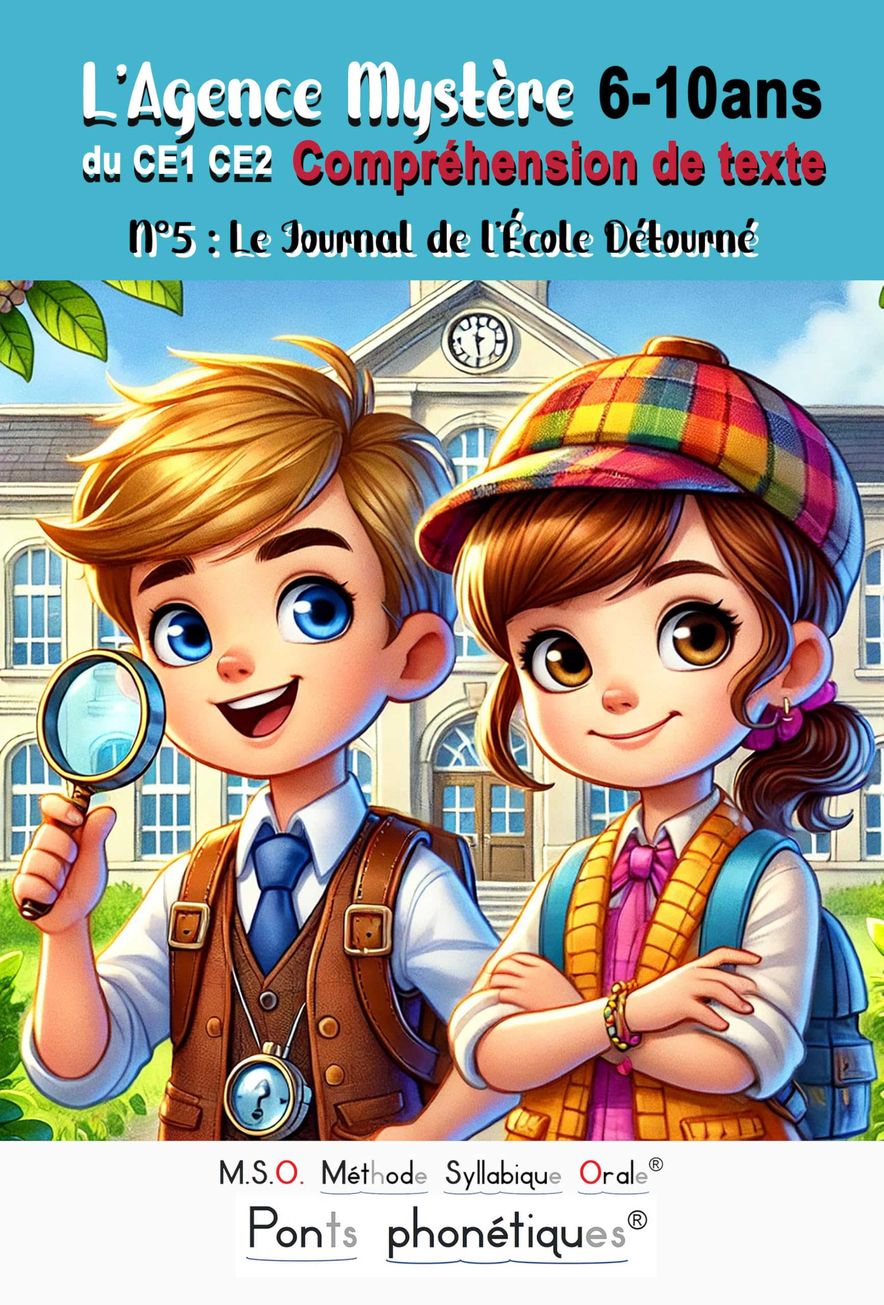Compréhension de texte CE1 CE2 L’Agence Mystère 6 7 8 9 10 ans MSO Méthode Syllabique Orale accessible aux dyslexiques: N°5 : Le Journal de l’École Détourné avec ponts phonétiques Non-fiction