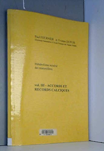 Métabolisme minéral des mammifères book