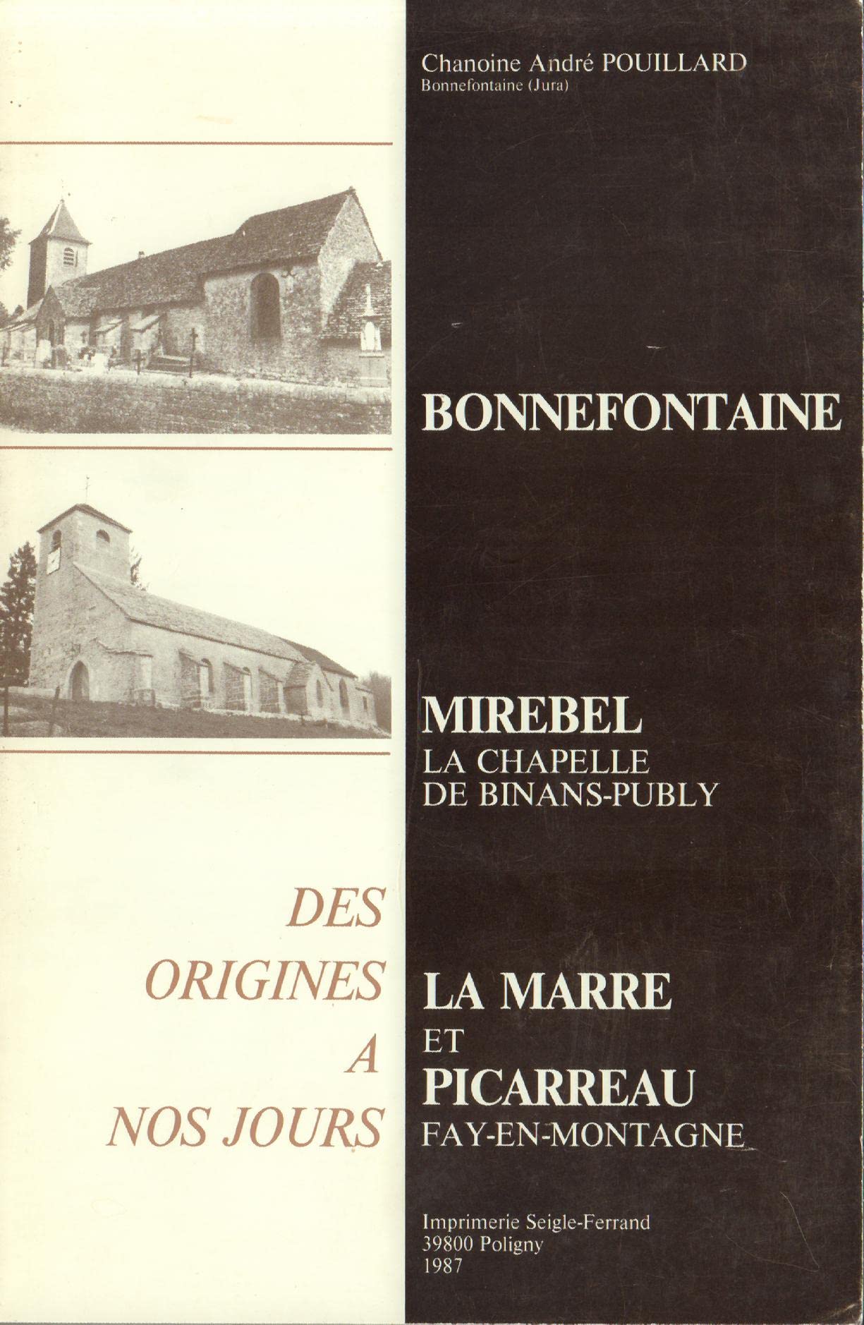 Bonnefontaine, Mirebel, la chapelle de Binans-Publy, La Marre et Picarreau, Fay-en-Montagne : Des origines à nos jours book