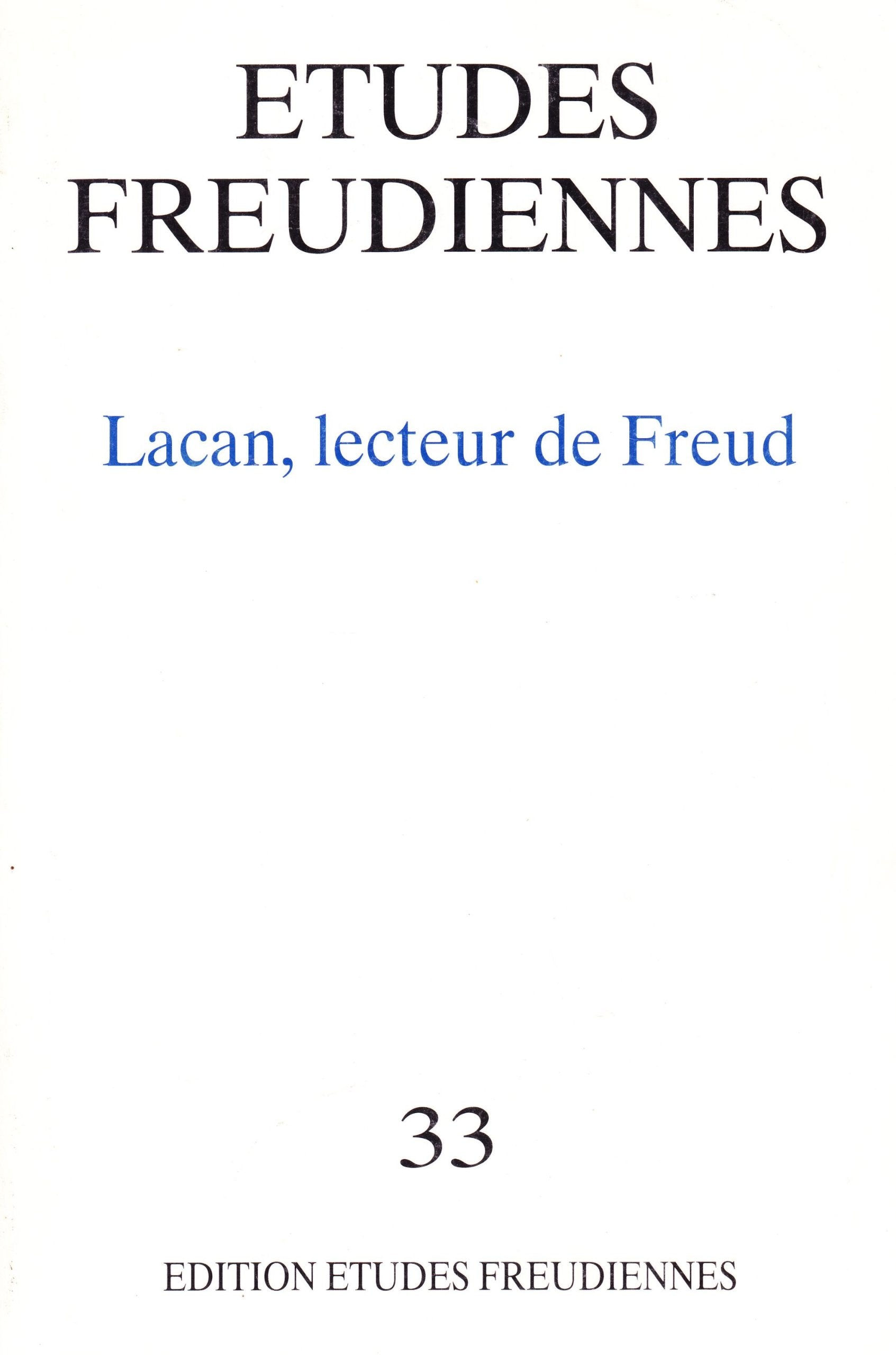 Etudes freudiennes, Lacan lecteur de Freud book