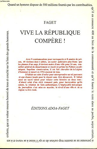 Vive la république, compère ! by faget, marcel g. Books