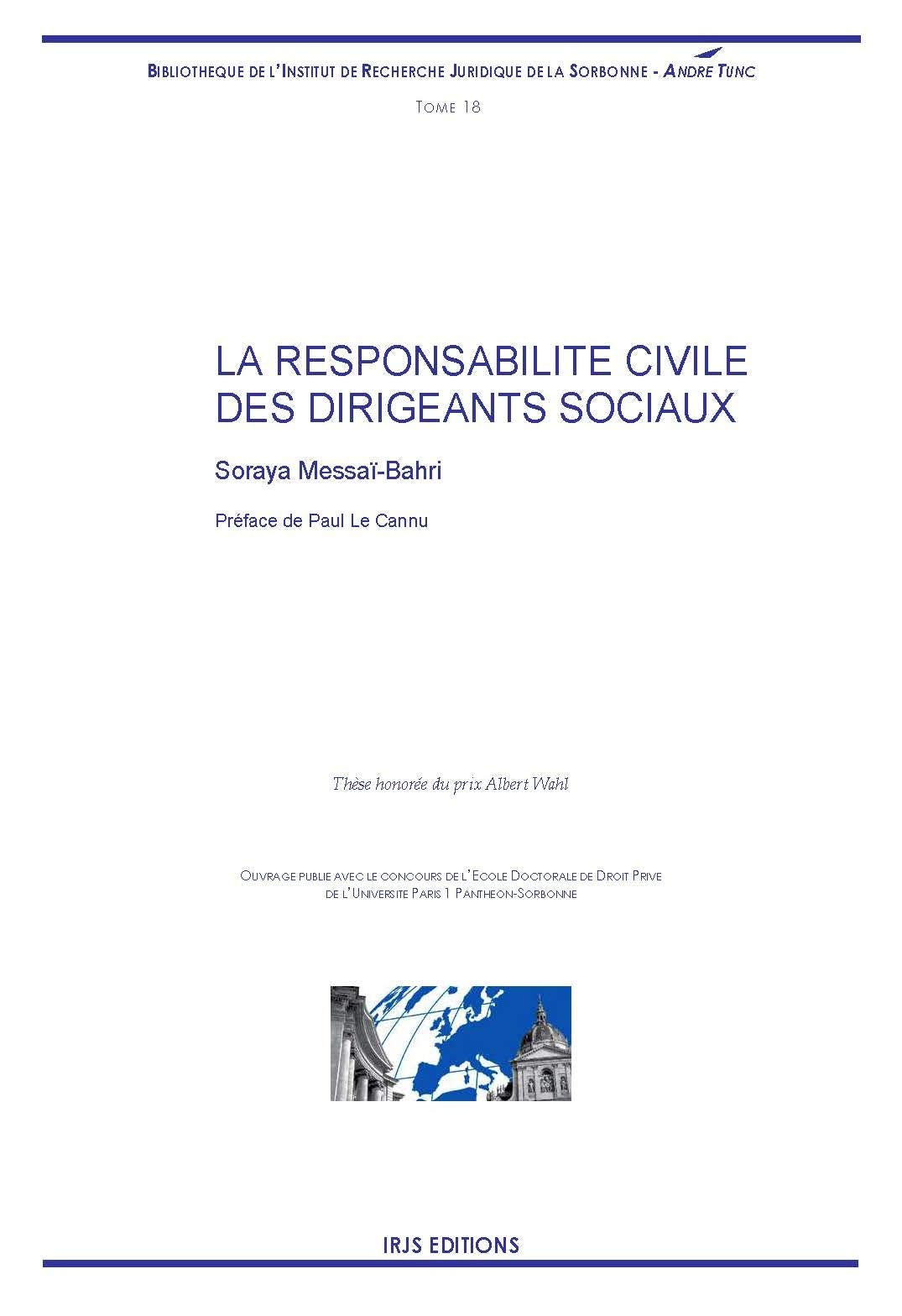 La responsabilité civile des dirigeants sociaux book