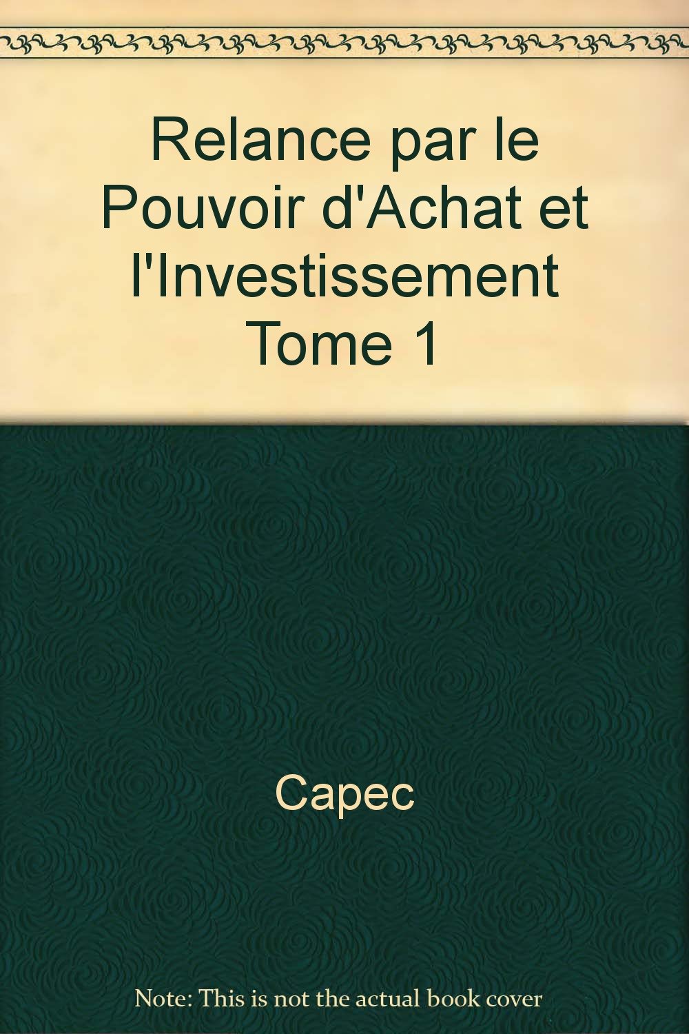 Relance par le pouvoir d'achat et l'investissement Tome 1 book
