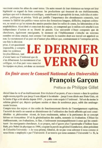 Le dernier verrou: En finir avec le Conseil National des Universités book