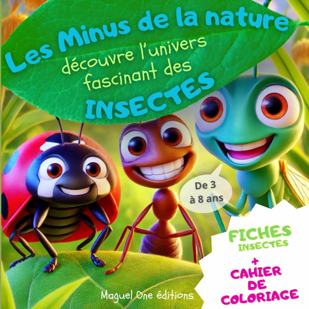Les Minus de la nature: découvre l'univers fascinant des Insectes - fiches descriptives - quizz - cahier de coloriage book