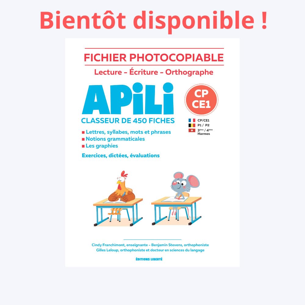 Fichier photocopiable Apili pour enseignants orthophonistes logopédistes book