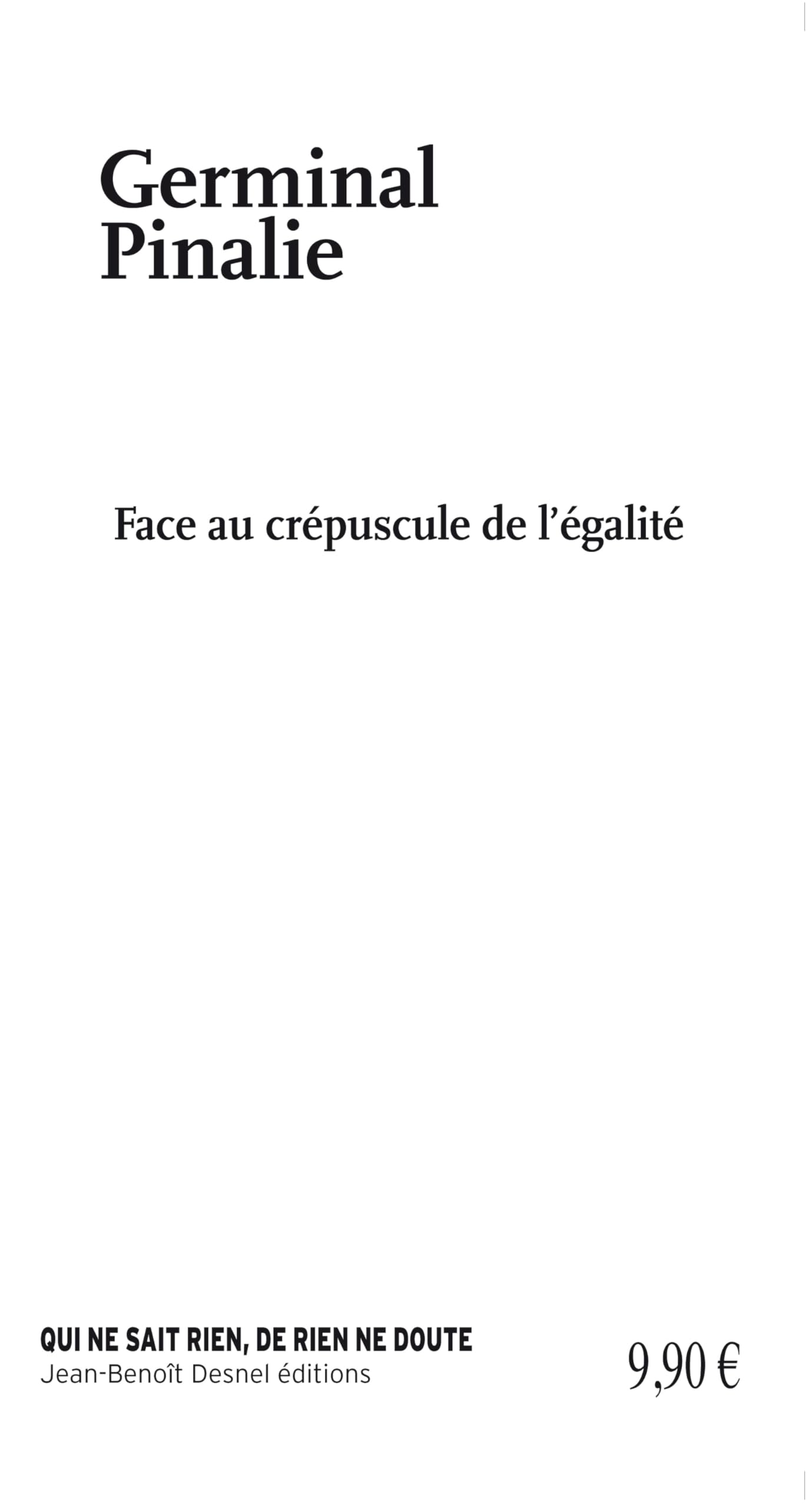 Face au crépuscule de l'égalité: 2025 book