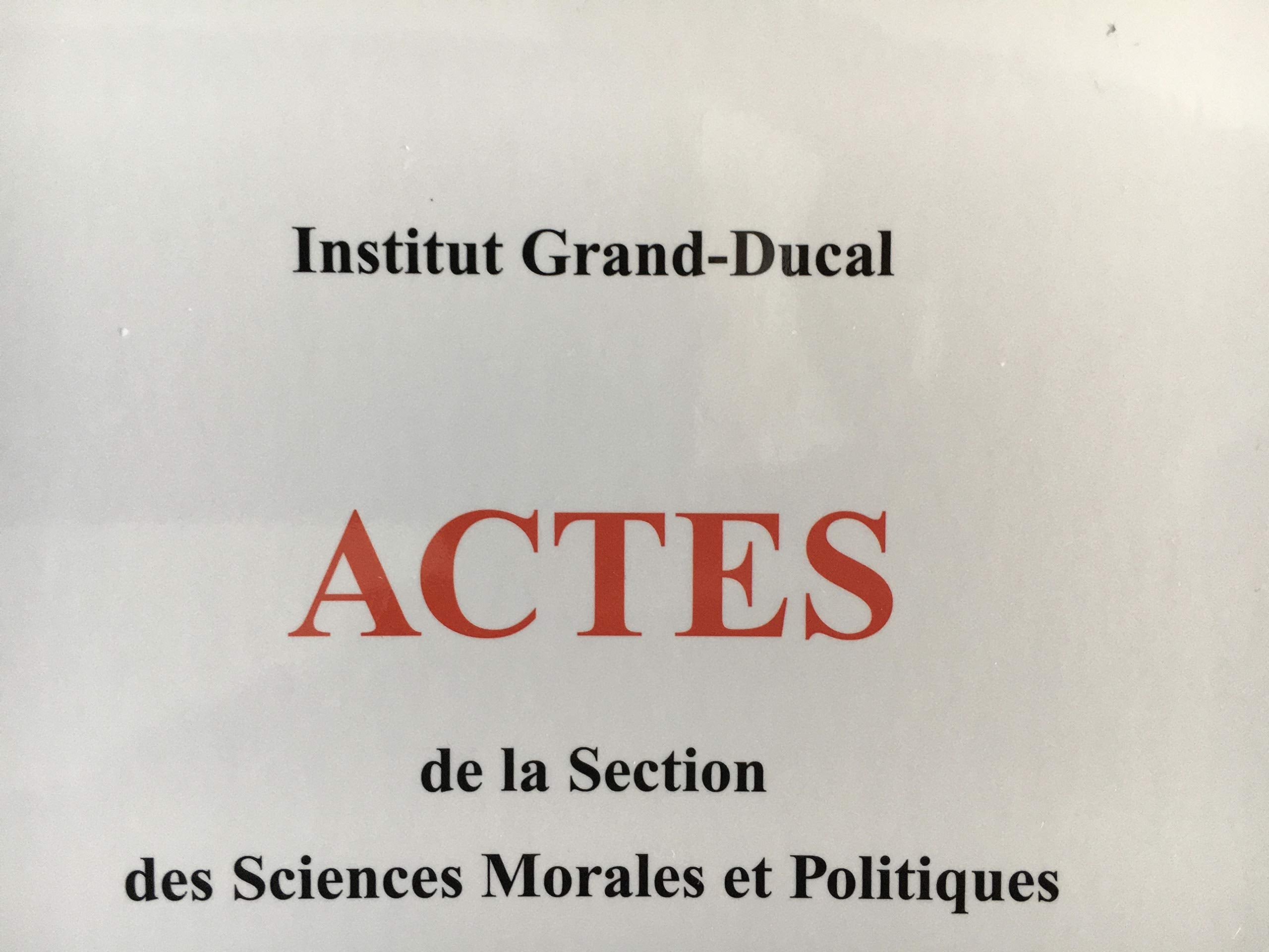 Actes de l'Institut Grand-Ducal de Luxembourg - Sciences Morales et Politiques - Vol. X book