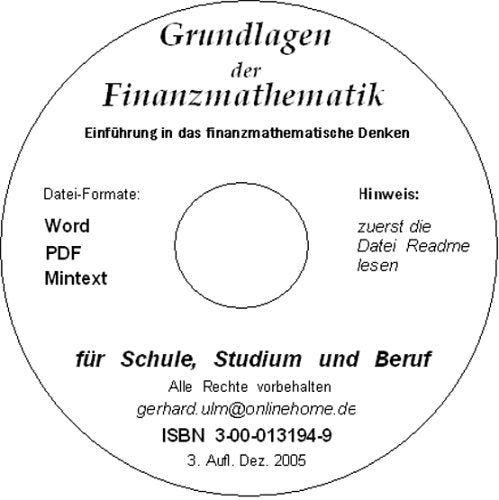Grundlagen der Finanzmathematik: Einführung in das finanzmathematische Denken General education