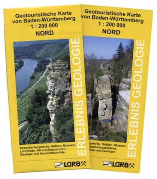 Geotouristische Karte von Baden-Württemberg Nord: Besucherbergwerke, Höhlen, Museen, Lehrpfade, Naturschutzzentren, Geotope und Aussichtspunkte Leisure, Home & Garden