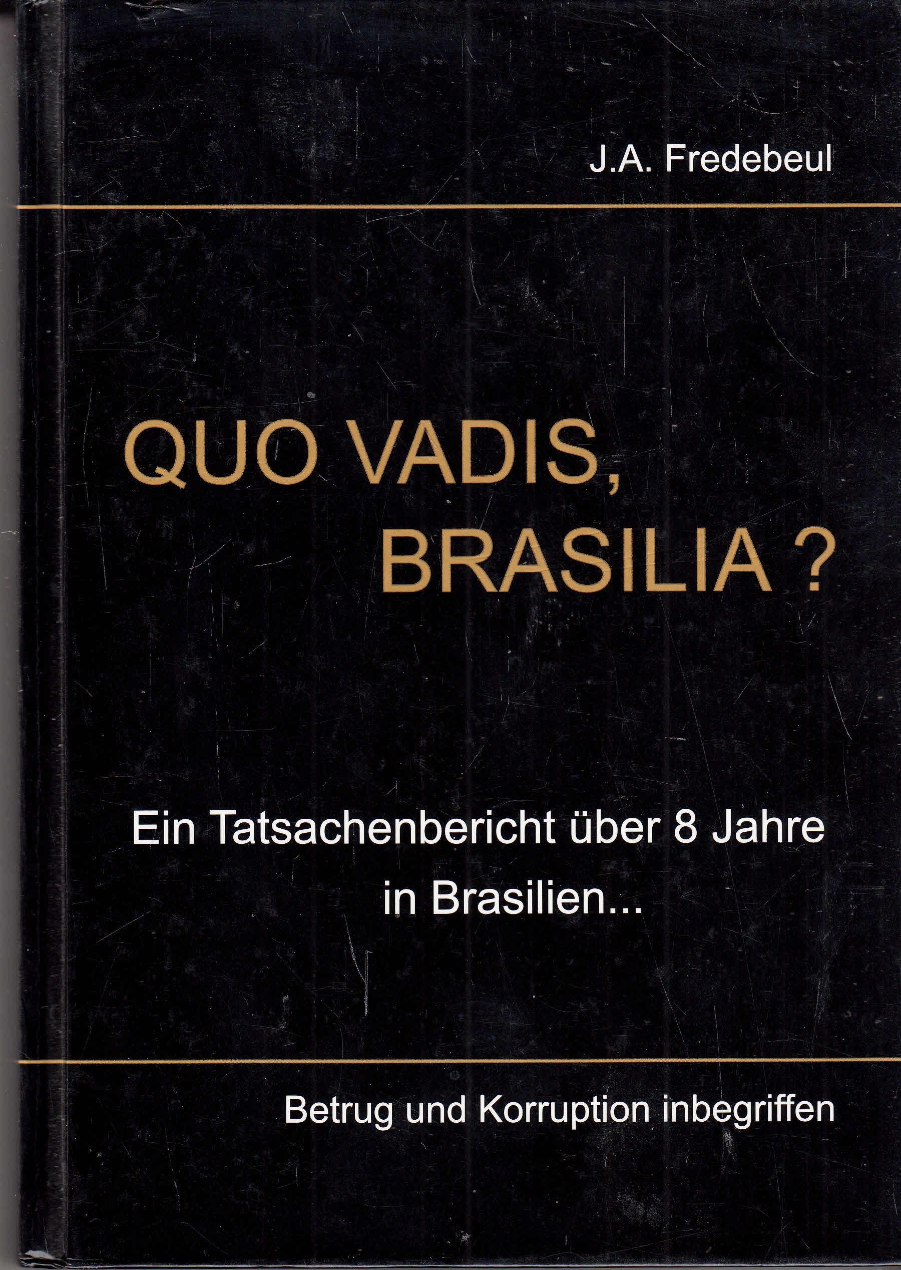 QUO VADIS, BRASILIA? Ein Tatsachenbericht über 8 Jahre in Brasilien..... Betrug und Korruption inbegriffen. Books