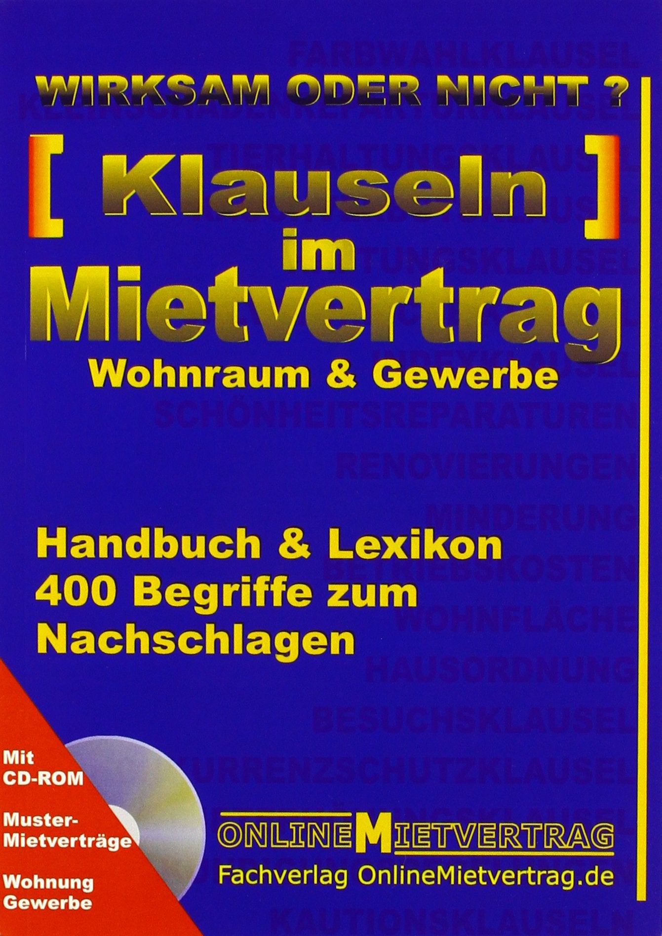 KLAUSELN im MIETVERTRAG Handbuch & Lexikon mit CD-ROM Books