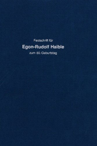 Festschrift für Egon-Rudolf Haible zum 80. Geburtstag Architecture