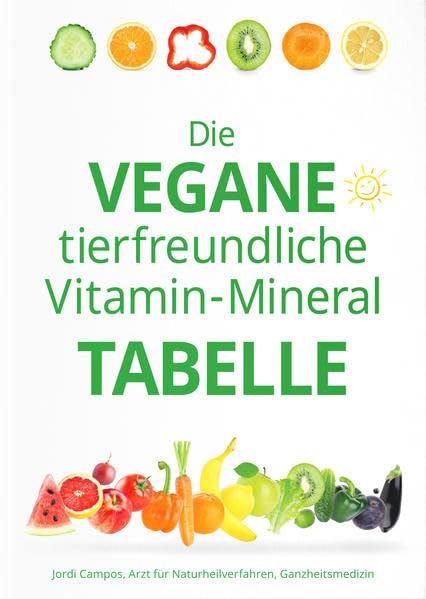 Die vegane tierfreundliche Vitamin Mineral Tabelle: Wo finde ich was in der Vegan- und Vitalkost-Ernährung? Medicine