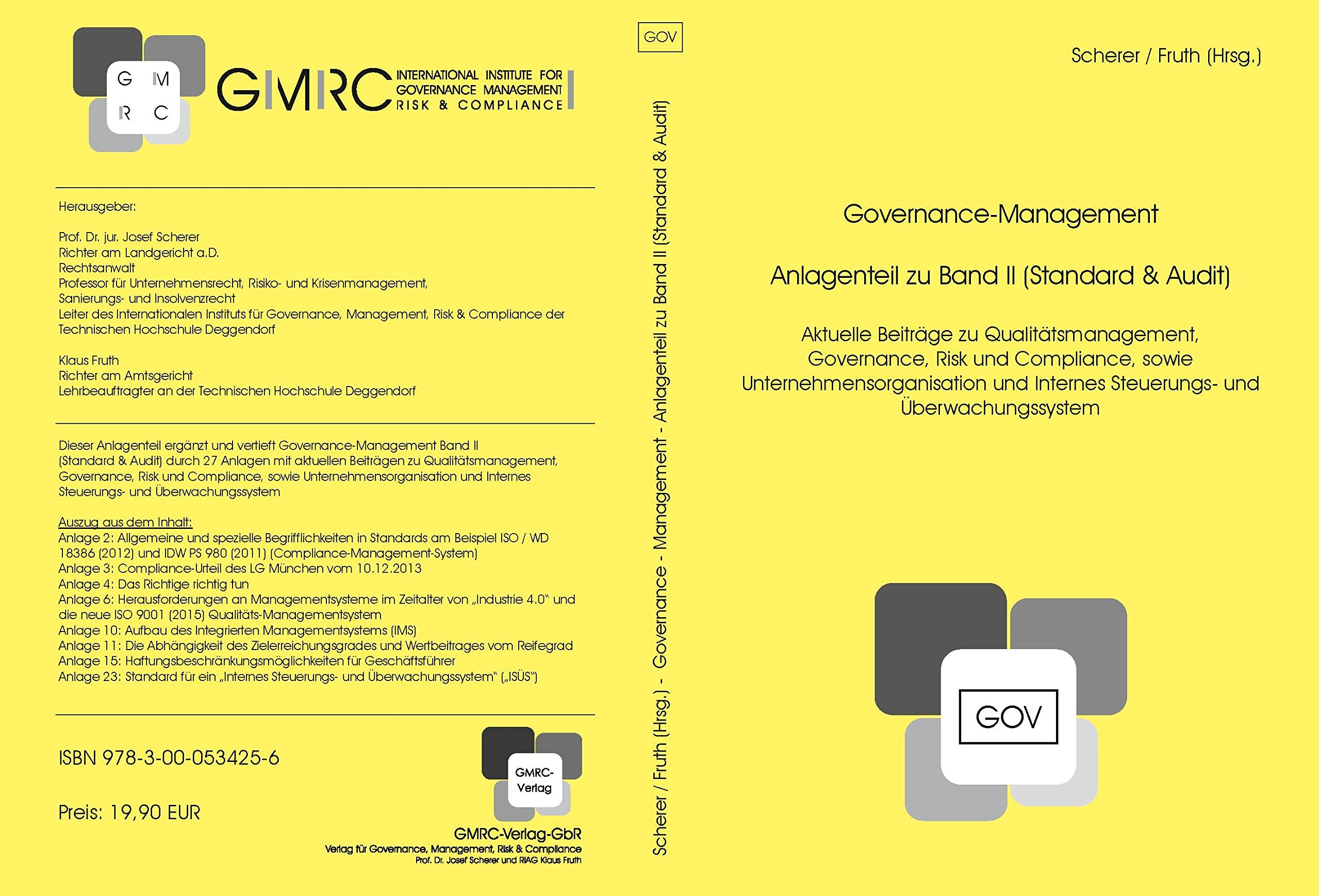 Governance-Management Anlagenteil zu Band II (Standard & Audit) Law