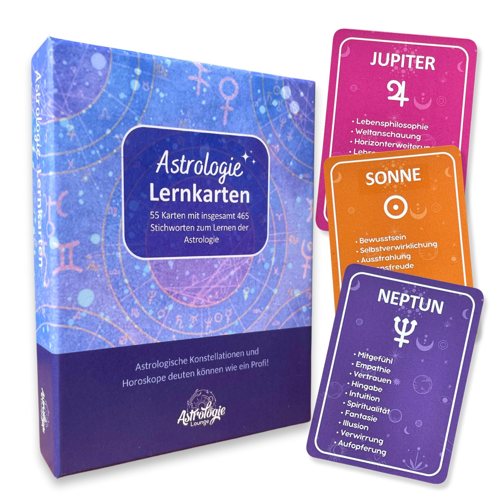 Astrologie Lernkarten: 55 astrologische Orakel-Karten zum Astrologie Lernen und Horoskope Deuten Religion & Esotericism