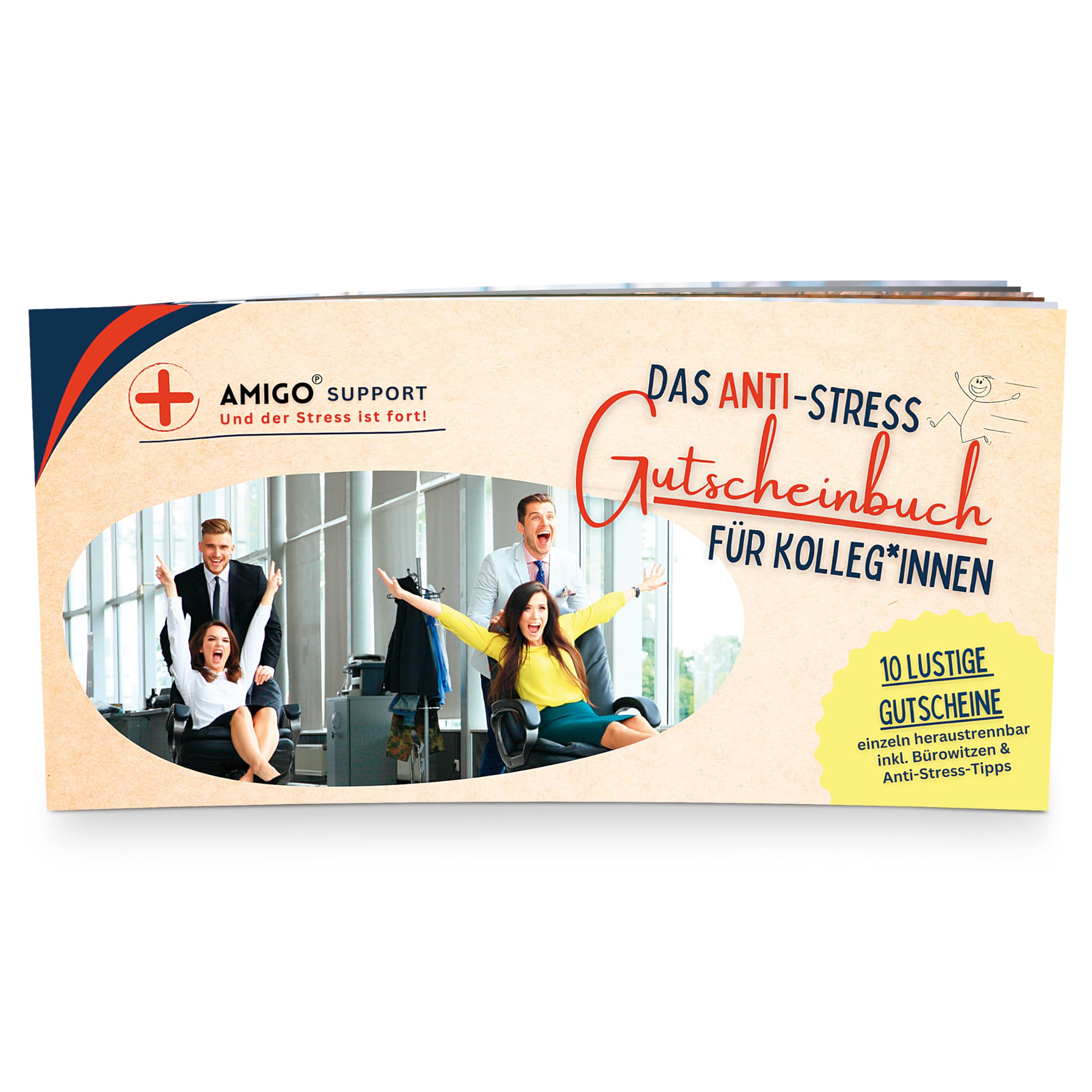GLÜCKSGUT® Das ANTI-STRESS-Gutscheinbuch für Kolleg*innen - AMIGO SUPPORT Lifestyle
