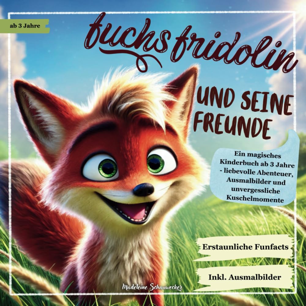 Fuchs Fridolin und seine Freunde: Ein magisches Kinderbuch ab 3 Jahre zum vorlesen– mit liebevollen Abenteuern,vielen Ausmalbildern und unvergesslichen Kuschelmomenten Non-fiction