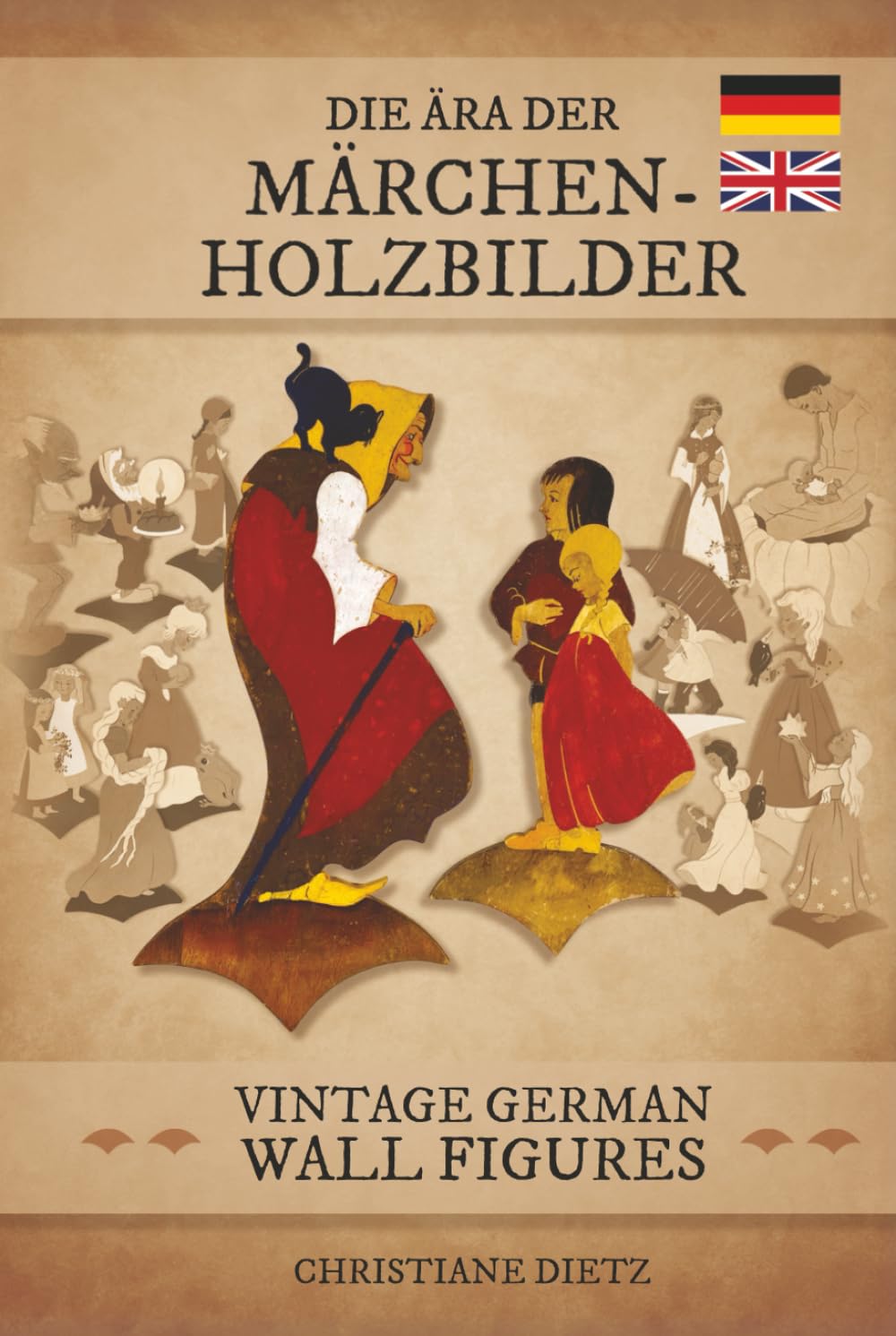 Die Ära der Märchen-Holzbilder, Vintage German Wall Figures Politics & Society