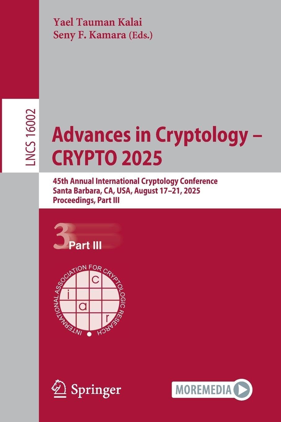 Advances in Cryptology - CRYPTO 2025 Computer Science