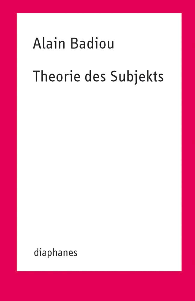 Theorie des Subjekts (TransPositionen) Philosophy