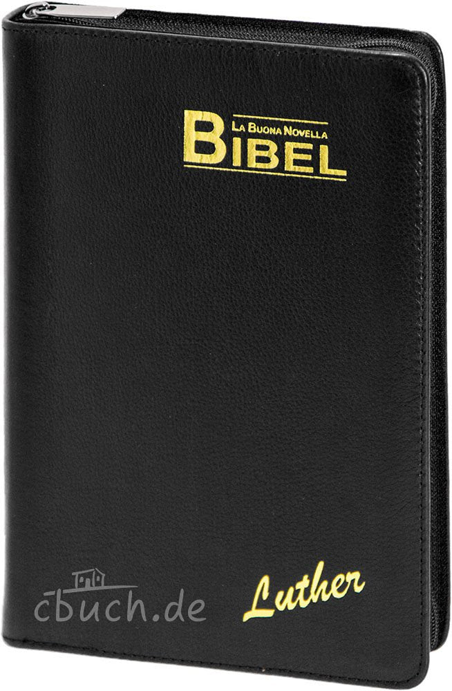 La Buona Novella Bibel: Luther 2009 - Leder, schwarz, Goldschnitt, Griffregister, Reißverschluss Religion & Esotericism