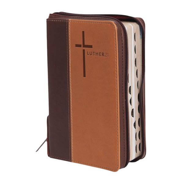 Luther21: Luther21 - Standardausgabe - Kunstleder 2Tone cowboybraun/beige - Goldschnitt - Griffregister - Reißverschluss Religion & Esotericism