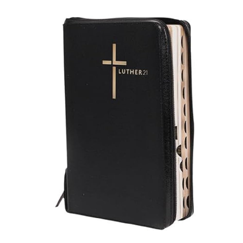 Luther21: Luther21 - Taschenausgabe - Lederfaserstoff schwarz - Goldschnitt - Griffregister - Reißverschluss Religion & Esotericism
