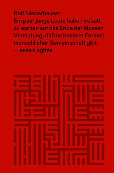 Ein paar junge Leute haben es satt, zu warten auf das Ende der blossen Vermutung, dass es bessere Formen menschlicher Gemeinschaft gibt (essais agités: Edition zu Fragen der Zeit) Contemporary literature Books
