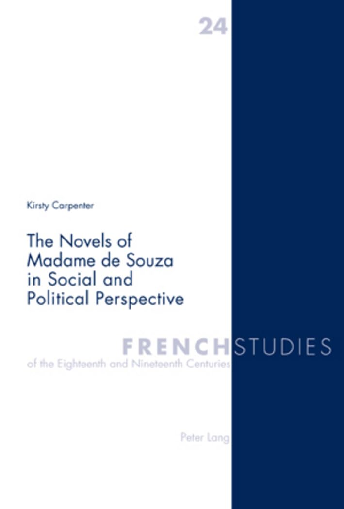 The Novels of Madame de Souza in Social and Political Perspective Books