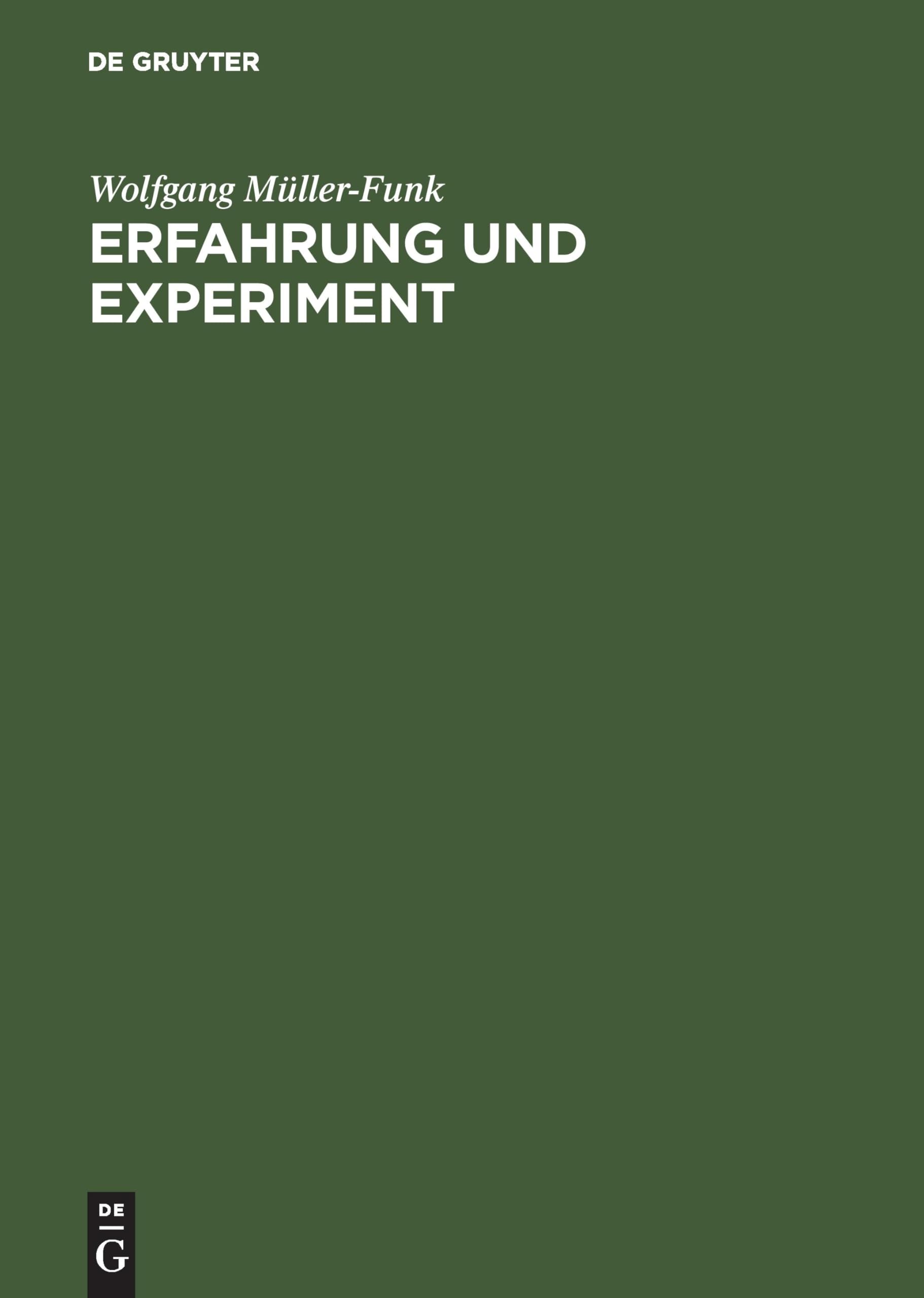 Erfahrung und Experiment: Studien zu Theorie und Geschichte des Essayismus Contemporary literature